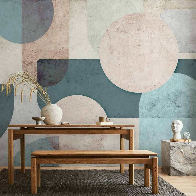 Photo Wallpaper Geometric Disorder - Abstract Composition of Pastel Shapes - Second Variant 145317 additionalImage 6