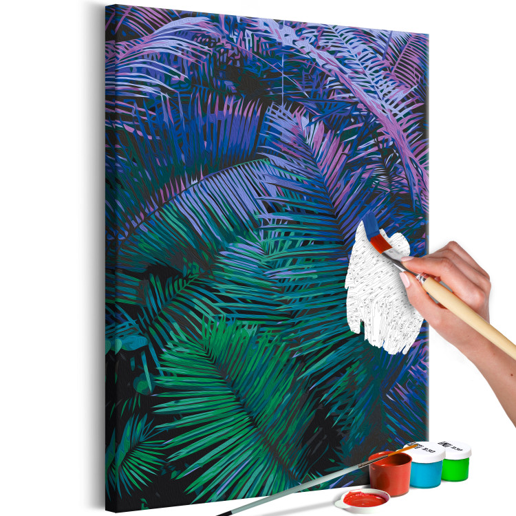 Paint by number Ultraviolet - Large Two-Color Palm Leaves on a Black Background 146217 additionalImage 4