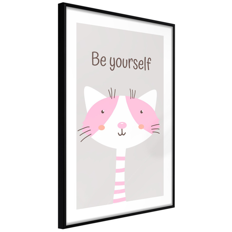 Poster Be Yourself - Pink Cheerful Cat and a Motivating Slogan for Children 146617 additionalImage 7
