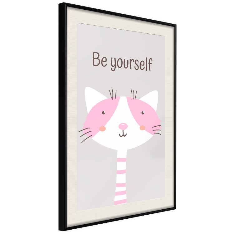 Poster Be Yourself - Pink Cheerful Cat and a Motivating Slogan for Children 146617 additionalImage 10