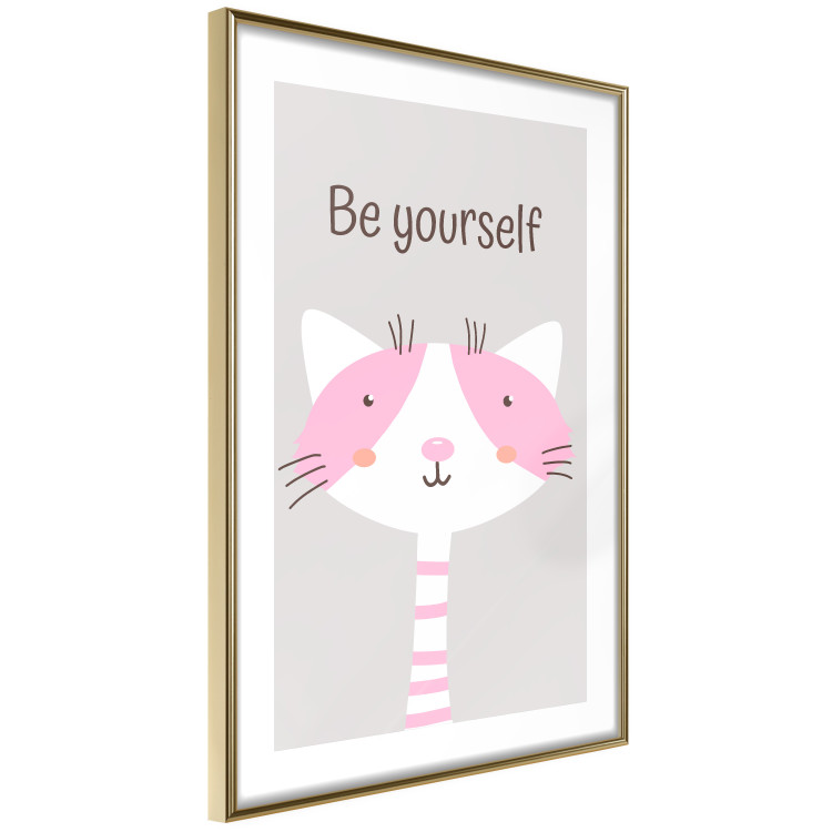 Poster Be Yourself - Pink Cheerful Cat and a Motivating Slogan for Children 146617 additionalImage 8