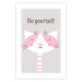 Poster Be Yourself - Pink Cheerful Cat and a Motivating Slogan for Children 146617 additionalThumb 18