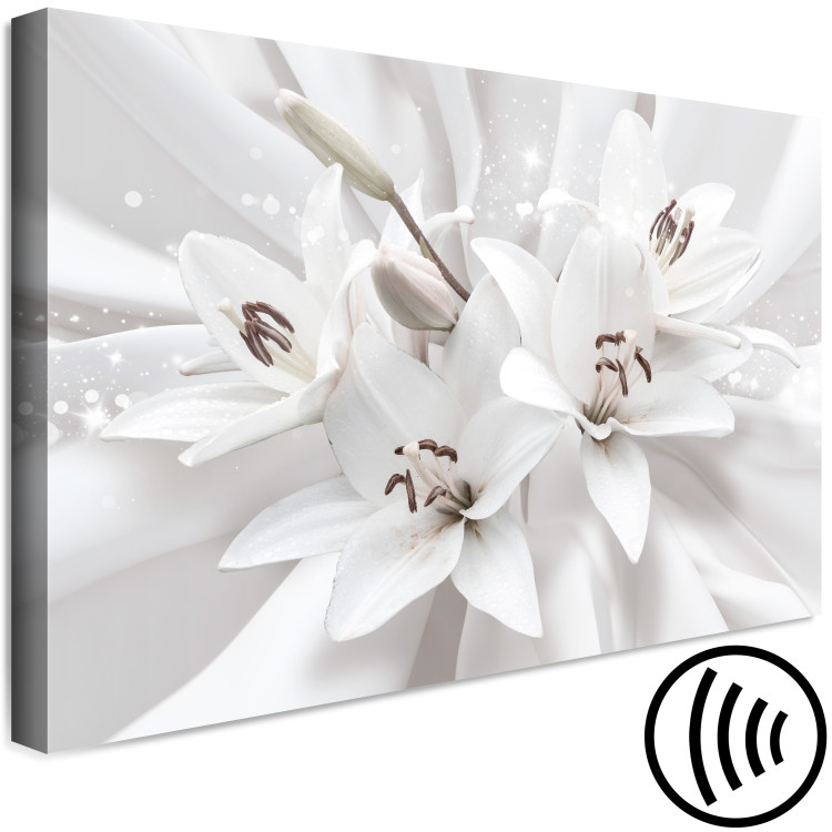 Canvas Lilies (1-piece) - white flowers arranged on a light decorative background 148817 additionalImage 6