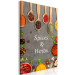 Canvas Print Herbs and Spices (1-piece) - still life and text on a gray background 148917 additionalThumb 2