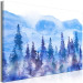 Canvas Art Print Watercolor Landscape (1-piece) - forest of fir trees against mountain peaks 149717 additionalThumb 2