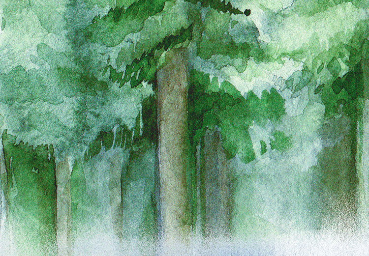 Canvas Spruce Forest - Trees Painted With Watercolor in White and Green Colors 149817 additionalImage 4