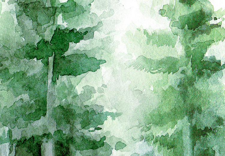 Canvas Spruce Forest - Trees Painted With Watercolor in White and Green Colors 149817 additionalImage 5