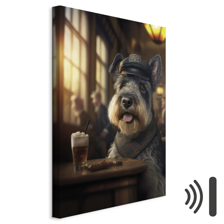 Canvas Print AI Dog Miniature Schnauzer - Portrait of a Animal in a Pub With a Beer - Vertical 150117 additionalImage 8
