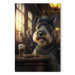 Canvas Print AI Dog Miniature Schnauzer - Portrait of a Animal in a Pub With a Beer - Vertical 150117