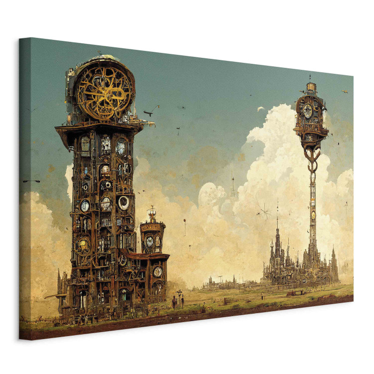Large canvas print Vintage Clocks in the Desert - Surreal Brown Composition [Large Format] 151117 additionalImage 3