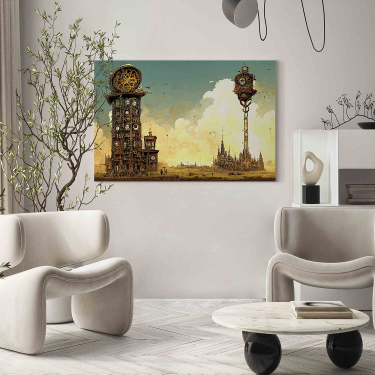 Large canvas print Vintage Clocks in the Desert - Surreal Brown Composition [Large Format] 151117 additionalImage 4