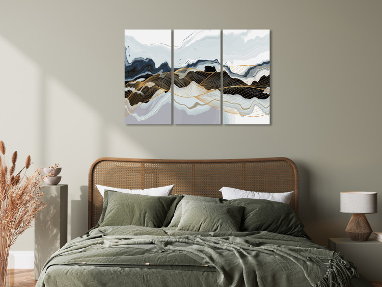 Canvas Print Gray Abstraction - Shimmering Waves of Color and a Shimmering Current of Color 151817 additionalImage 3