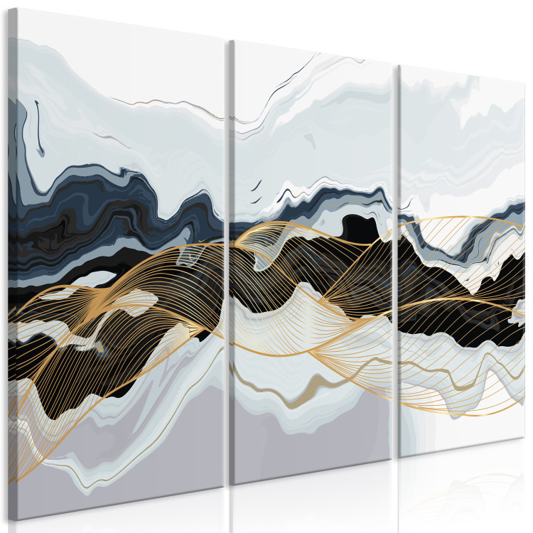 Canvas Print Gray Abstraction - Shimmering Waves of Color and a Shimmering Current of Color 151817 additionalImage 2