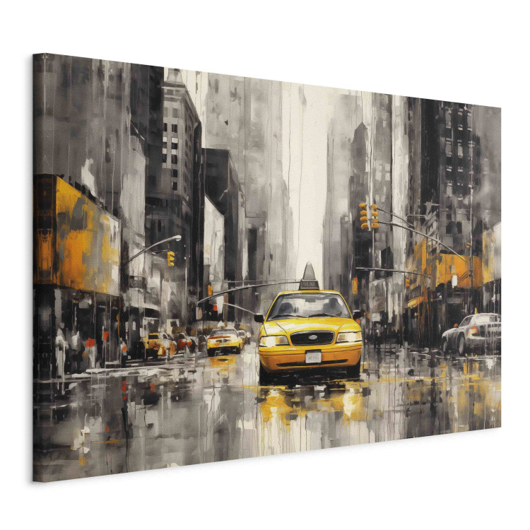 Canvas Art Print New York - Iconic Yellow Cabs Amid the Bustle of the Big City 151917 additionalImage 2