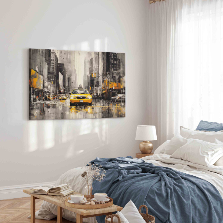 Canvas Art Print New York - Iconic Yellow Cabs Amid the Bustle of the Big City 151917 additionalImage 4