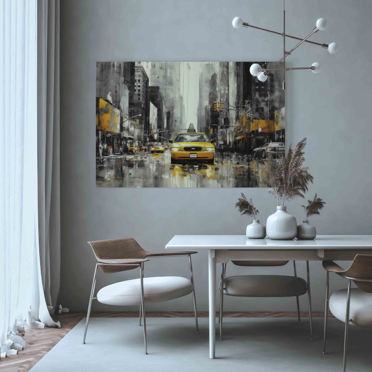 Canvas Art Print New York - Iconic Yellow Cabs Amid the Bustle of the Big City 151917 additionalImage 3