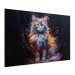 Canvas Art Print Posing Kitty - Cute Colorful Animal on Black Background 159517 additionalThumb 2