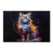 Canvas Art Print Posing Kitty - Cute Colorful Animal on Black Background 159517 additionalThumb 7