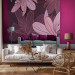 Wall Mural Abstraction - Composition of Magnolia Flowers in Shades of Purple on Background 60817