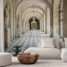 Wall Mural Architecture - corridor with chequered floor with windows and sculptures 64517
