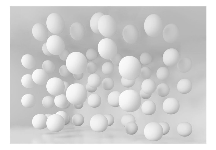 Wall Mural Modern abstraction - white balls floating in 3D space 97617 additionalImage 1