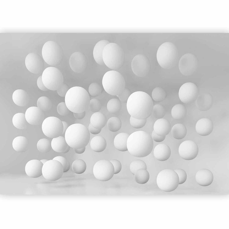 Wall Mural Modern abstraction - white balls floating in 3D space 97617 additionalImage 5
