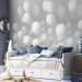 Wall Mural Modern abstraction - white balls floating in 3D space 97617 additionalThumb 2