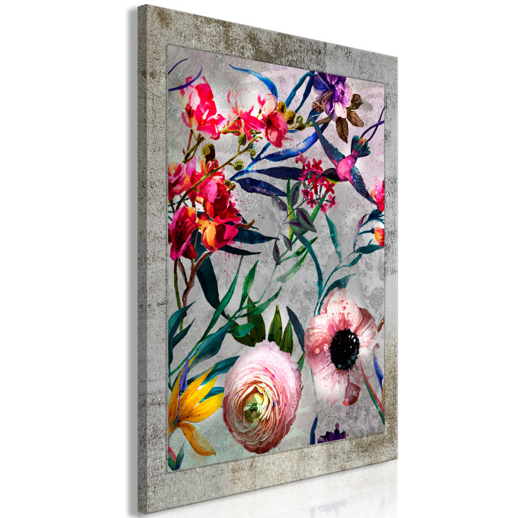 Canvas Colorful Flora (1-part) - Flowers in Retro Natural Space 115327 additionalImage 2
