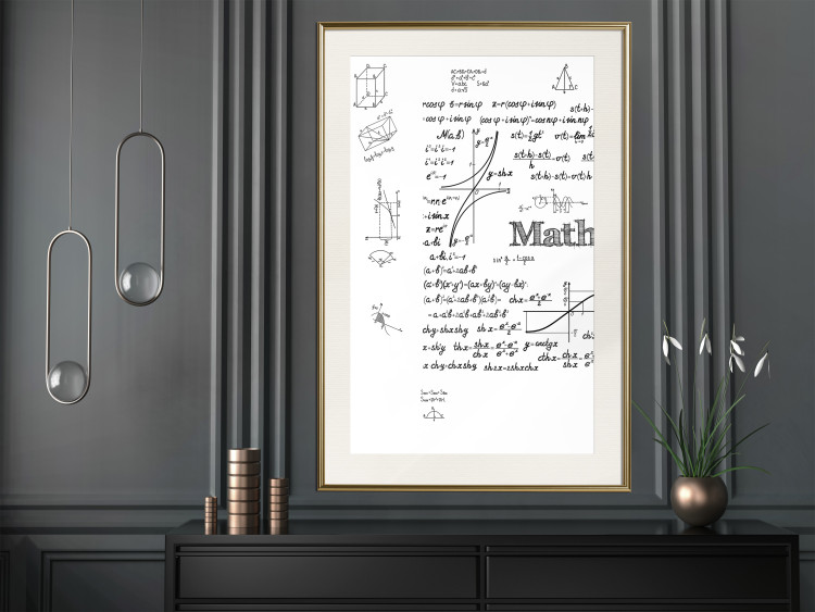 Poster Mathematics - black and white mathematical equations and geometric figures 116327 additionalImage 21