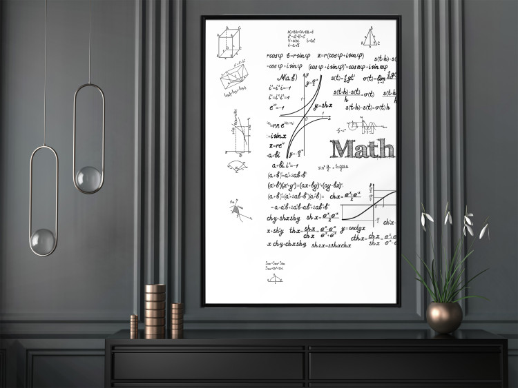Poster Mathematics - black and white mathematical equations and geometric figures 116327 additionalImage 3