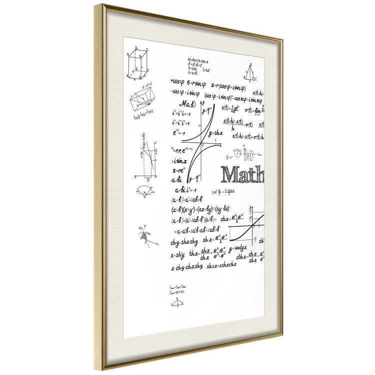 Poster Mathematics - black and white mathematical equations and geometric figures 116327 additionalImage 2