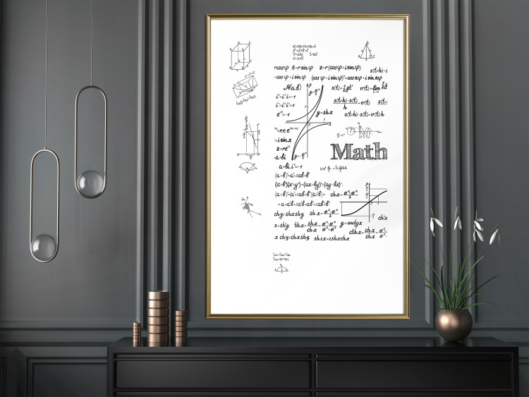 Poster Mathematics - black and white mathematical equations and geometric figures 116327 additionalImage 15