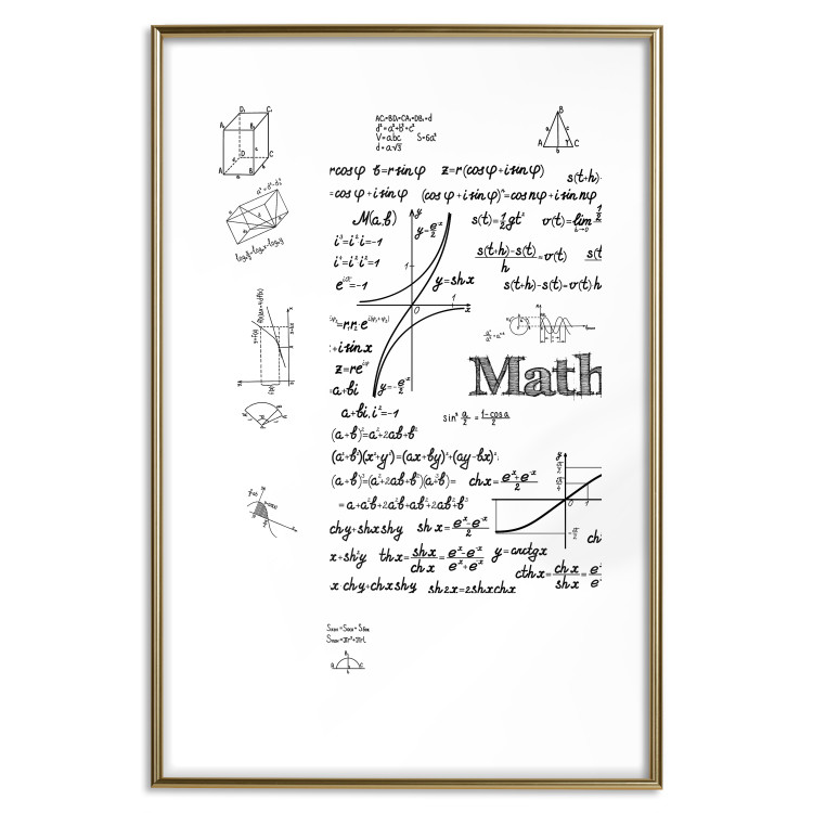Poster Mathematics - black and white mathematical equations and geometric figures 116327 additionalImage 14