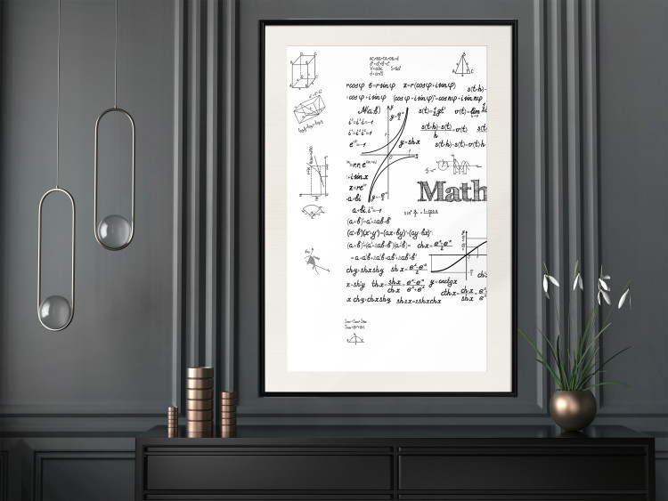 Poster Mathematics - black and white mathematical equations and geometric figures 116327 additionalImage 22