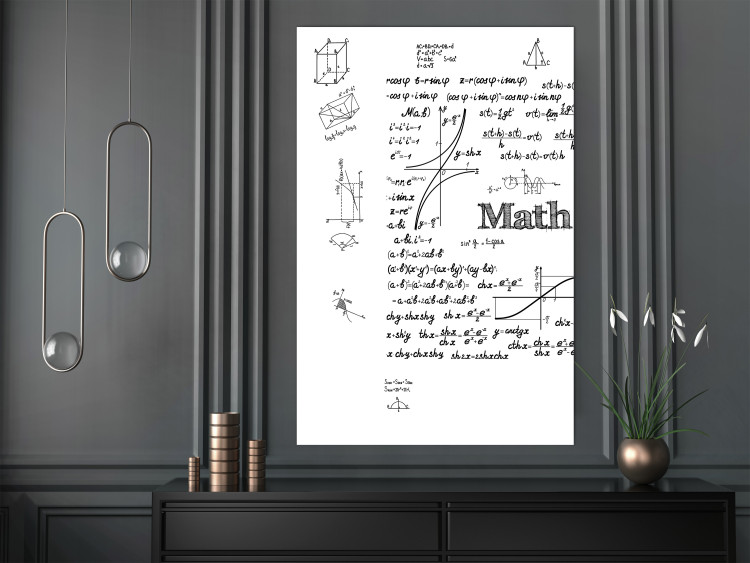 Poster Mathematics - black and white mathematical equations and geometric figures 116327 additionalImage 23