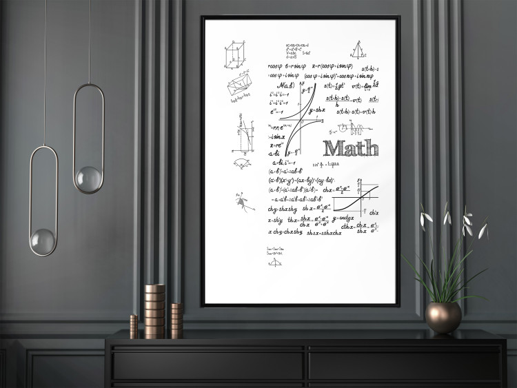 Poster Mathematics - black and white mathematical equations and geometric figures 116327 additionalImage 4