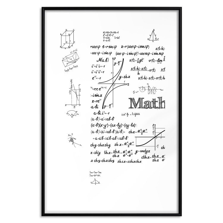 Poster Mathematics - black and white mathematical equations and geometric figures 116327 additionalImage 17