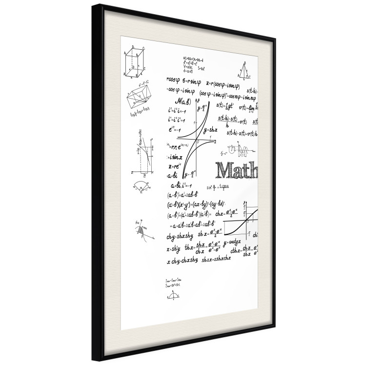 Poster Mathematics - black and white mathematical equations and geometric figures 116327 additionalImage 3