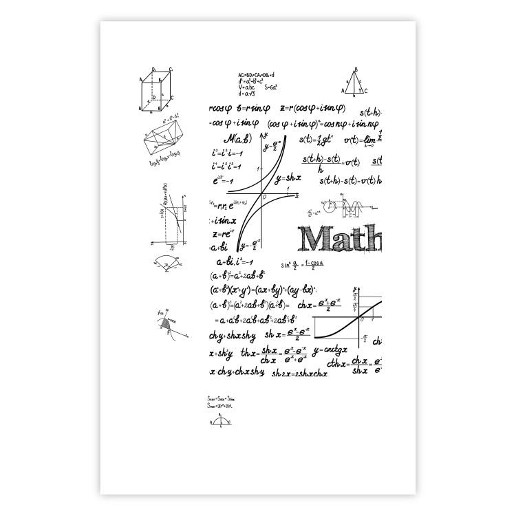 Poster Mathematics - black and white mathematical equations and geometric figures 116327 additionalImage 19