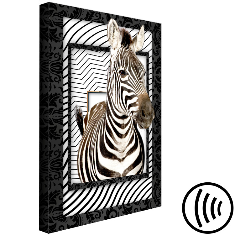 Canvas Print Zebra in Stripes (1-part) - Animal in Black and White Pattern 116427 additionalImage 6