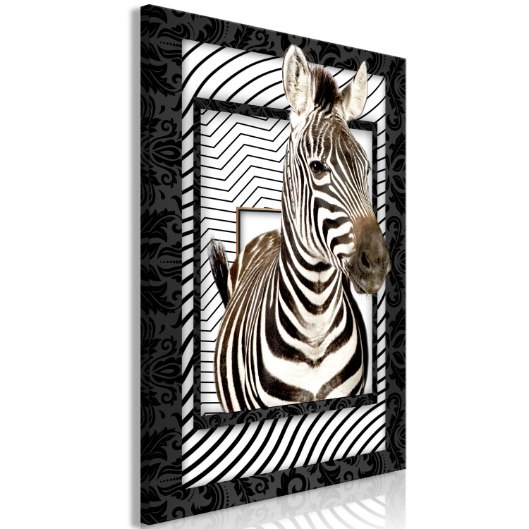 Canvas Print Zebra in Stripes (1-part) - Animal in Black and White Pattern 116427 additionalImage 2