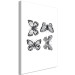 Canvas Butterfly family - four black and white butterflies in line art style 116927 additionalThumb 2