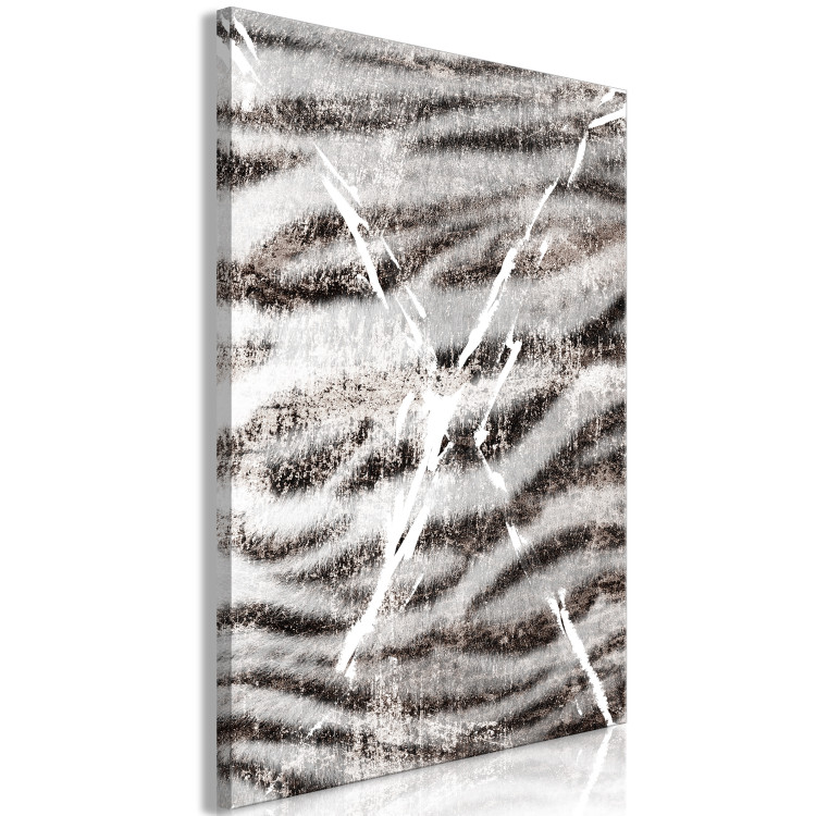 Canvas Print Tiger hair - animal texture detail in gray and white shades 117527 additionalImage 2