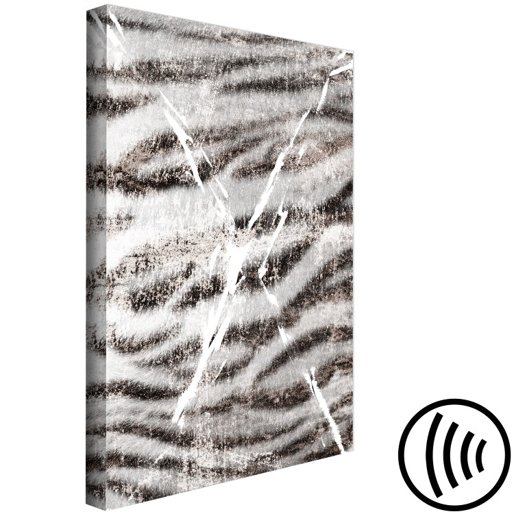 Canvas Print Tiger hair - animal texture detail in gray and white shades 117527 additionalImage 6