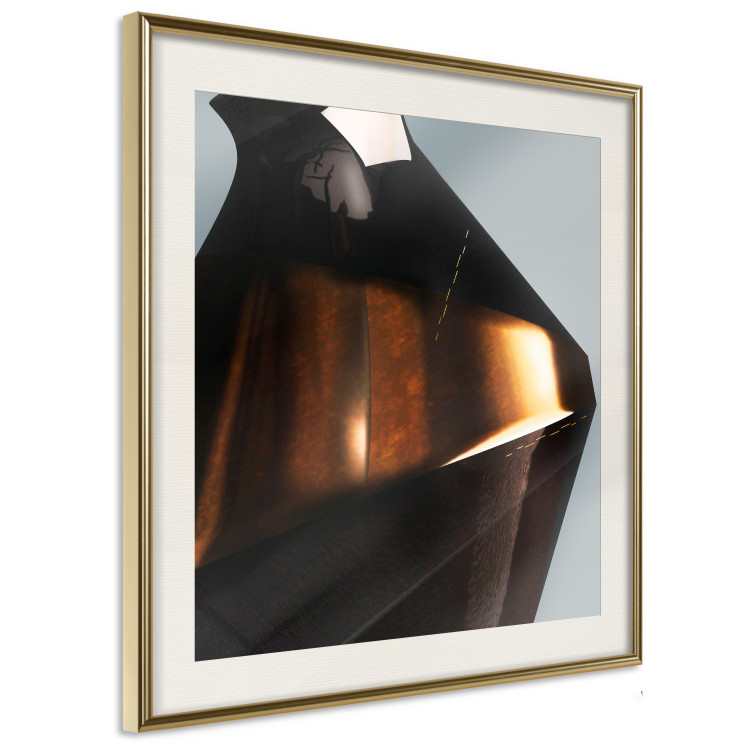 Wall Poster Sphinx's Dream - brown vase with an abstract shape and golden glow 122627 additionalImage 2
