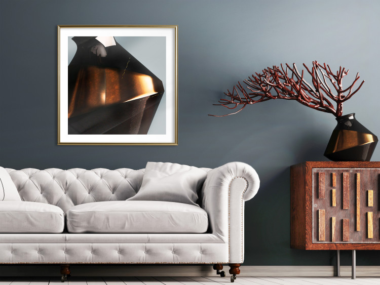 Wall Poster Sphinx's Dream - brown vase with an abstract shape and golden glow 122627 additionalImage 15