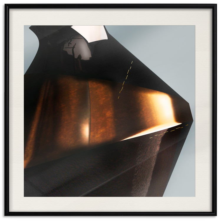 Wall Poster Sphinx's Dream - brown vase with an abstract shape and golden glow 122627 additionalImage 18