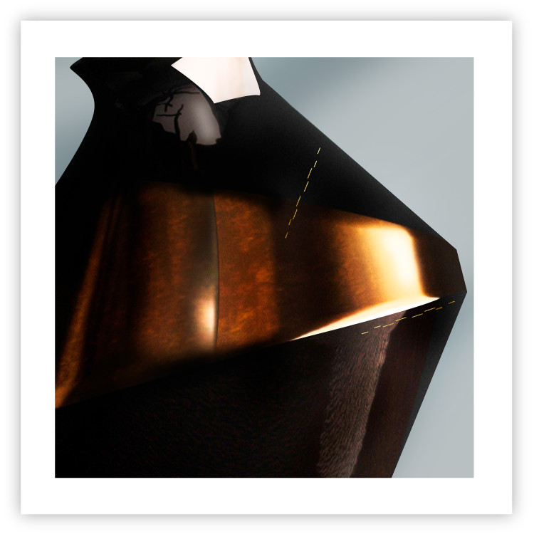 Wall Poster Sphinx's Dream - brown vase with an abstract shape and golden glow 122627 additionalImage 19