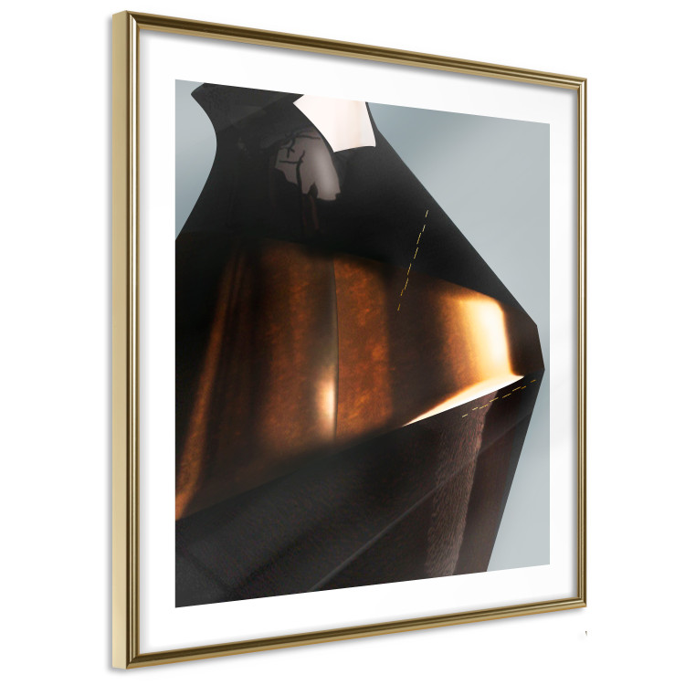 Wall Poster Sphinx's Dream - brown vase with an abstract shape and golden glow 122627 additionalImage 8