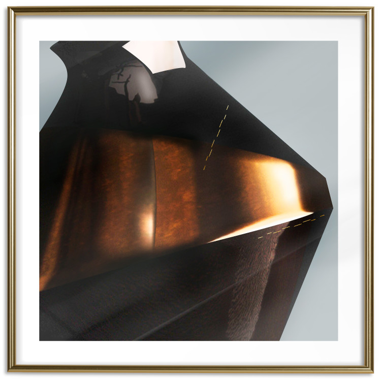 Wall Poster Sphinx's Dream - brown vase with an abstract shape and golden glow 122627 additionalImage 14